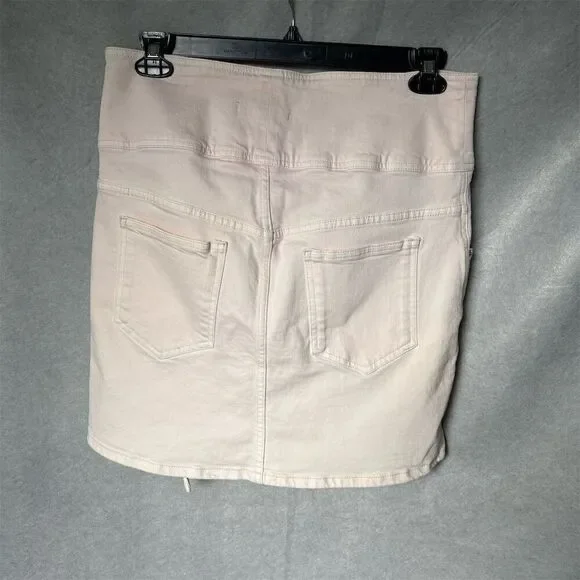 Rebecca Minkoff l Pink Denim Mini High Rise Skirt Size L Tie-Front Casual - Picture 4 of 6